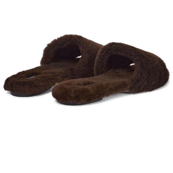 NEW!  Aeyde Anna Shearling Slides -6.5 - Picture 4 of 10